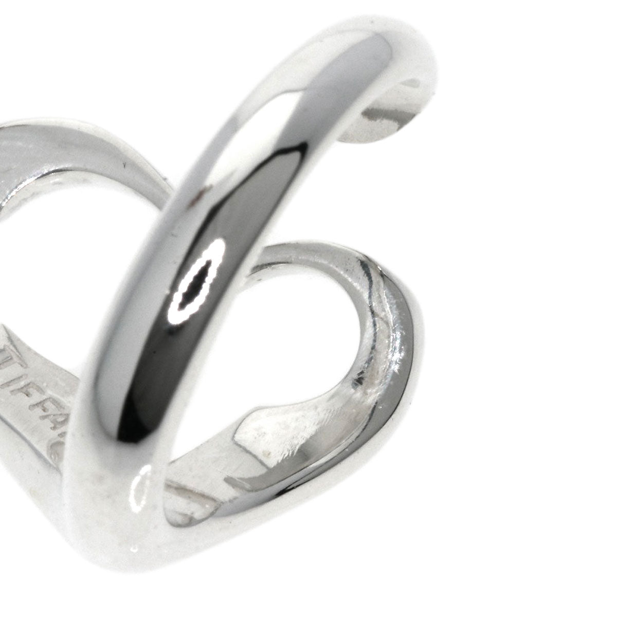 TIFFANY&Co. Open heart Ring Silver Ladies [Used]