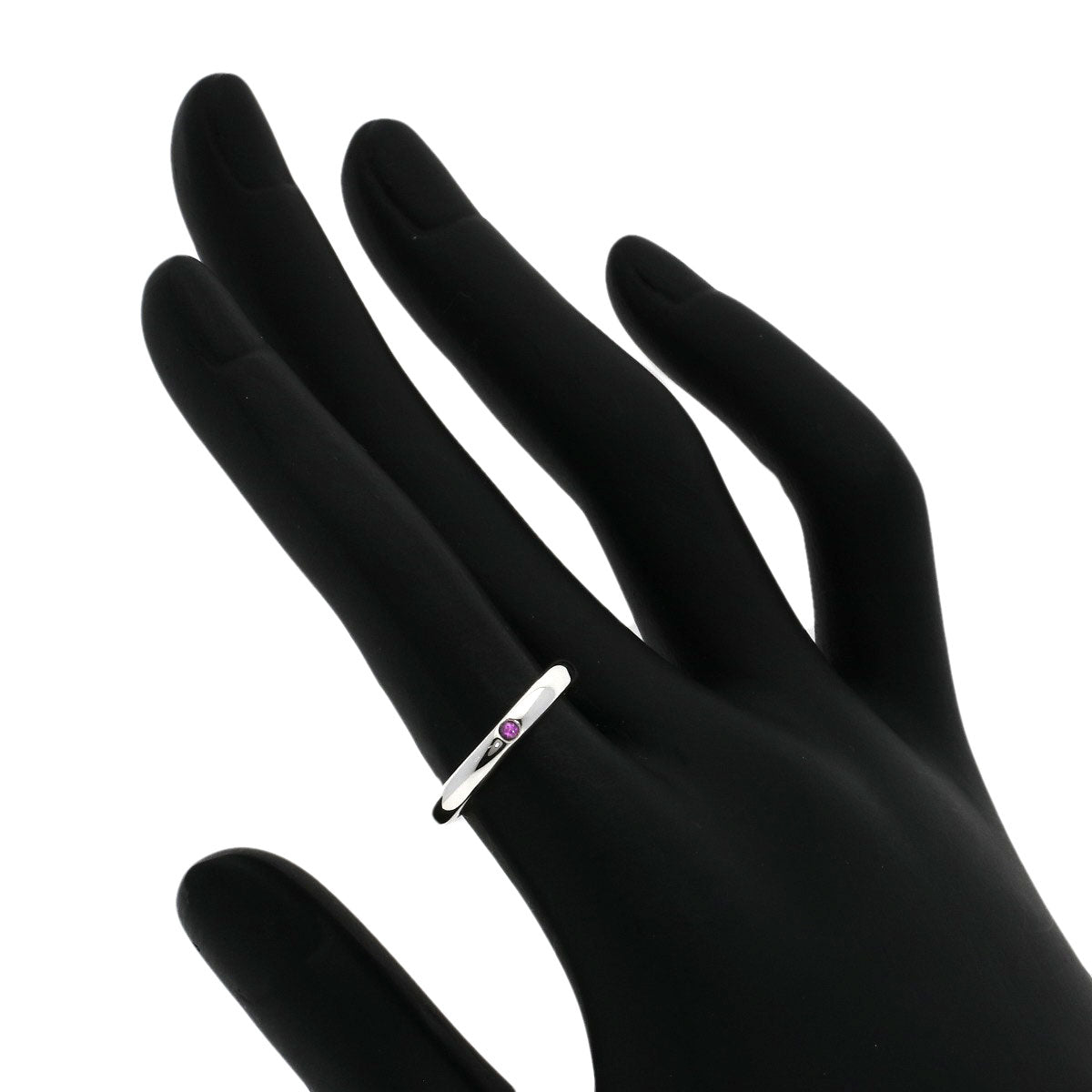 TIFFANY&Co. Stacking band Ruby Ring Silver Ladies [Used]