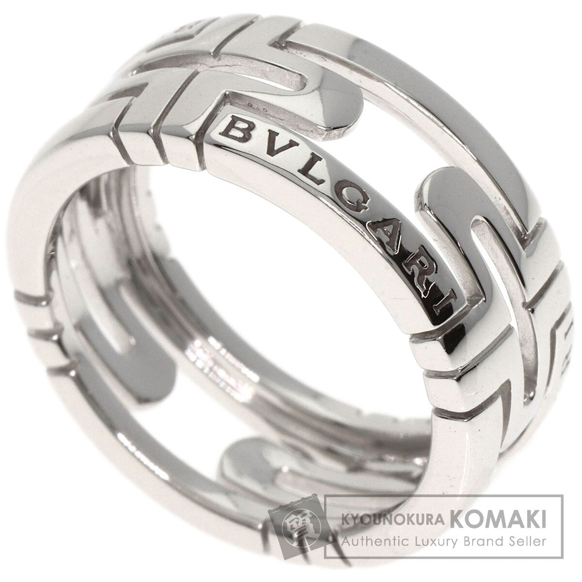BVLGARI   Parentesi Openwork #51 Ring  K18 White Gold Ladies [Used]