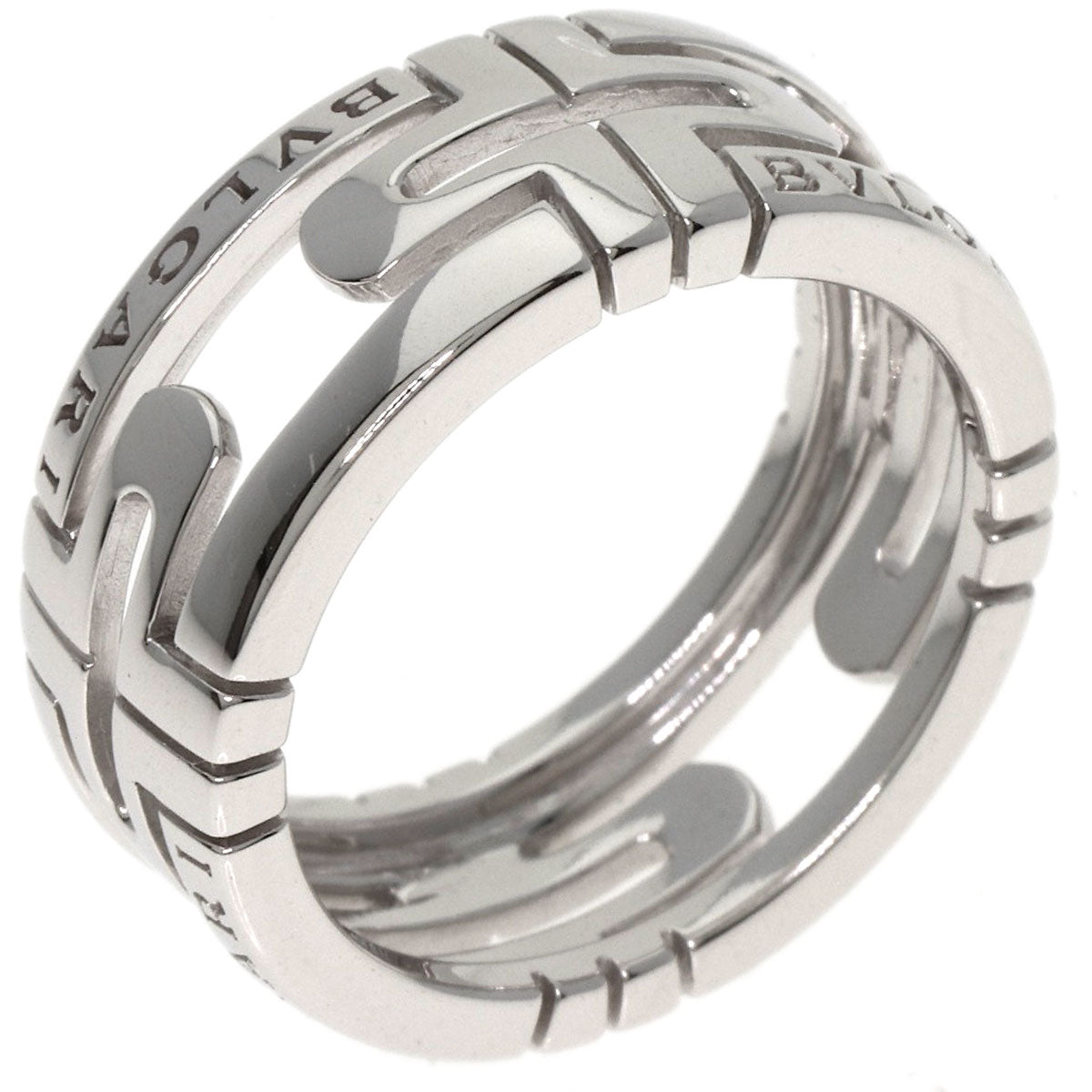 BVLGARI   Parentesi Openwork #51 Ring  K18 White Gold Ladies [Used]