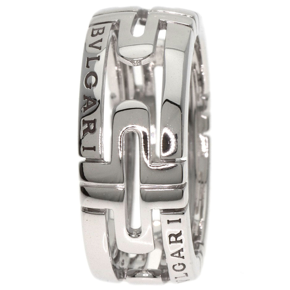 BVLGARI   Parentesi Openwork #51 Ring  K18 White Gold Ladies [Used]