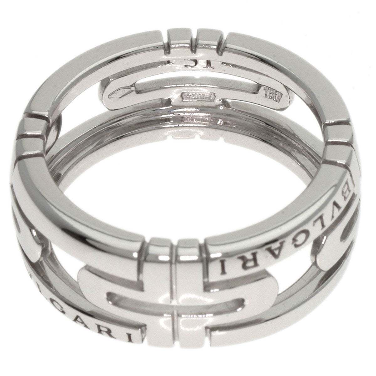 BVLGARI   Parentesi Openwork #51 Ring  K18 White Gold Ladies [Used]