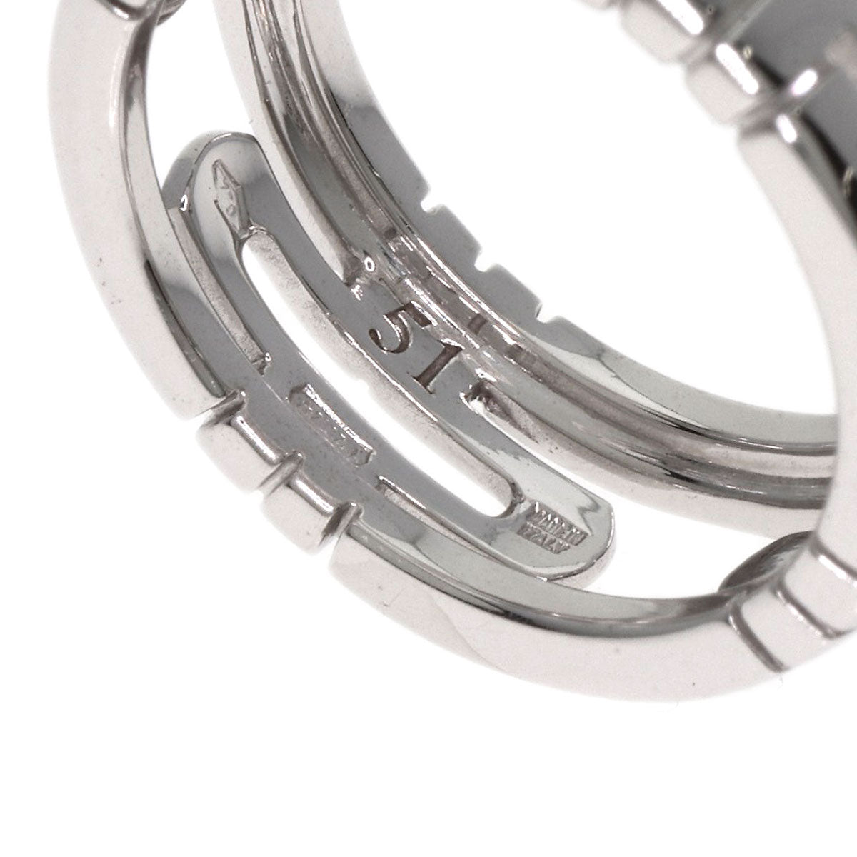 BVLGARI   Parentesi Openwork #51 Ring  K18 White Gold Ladies [Used]
