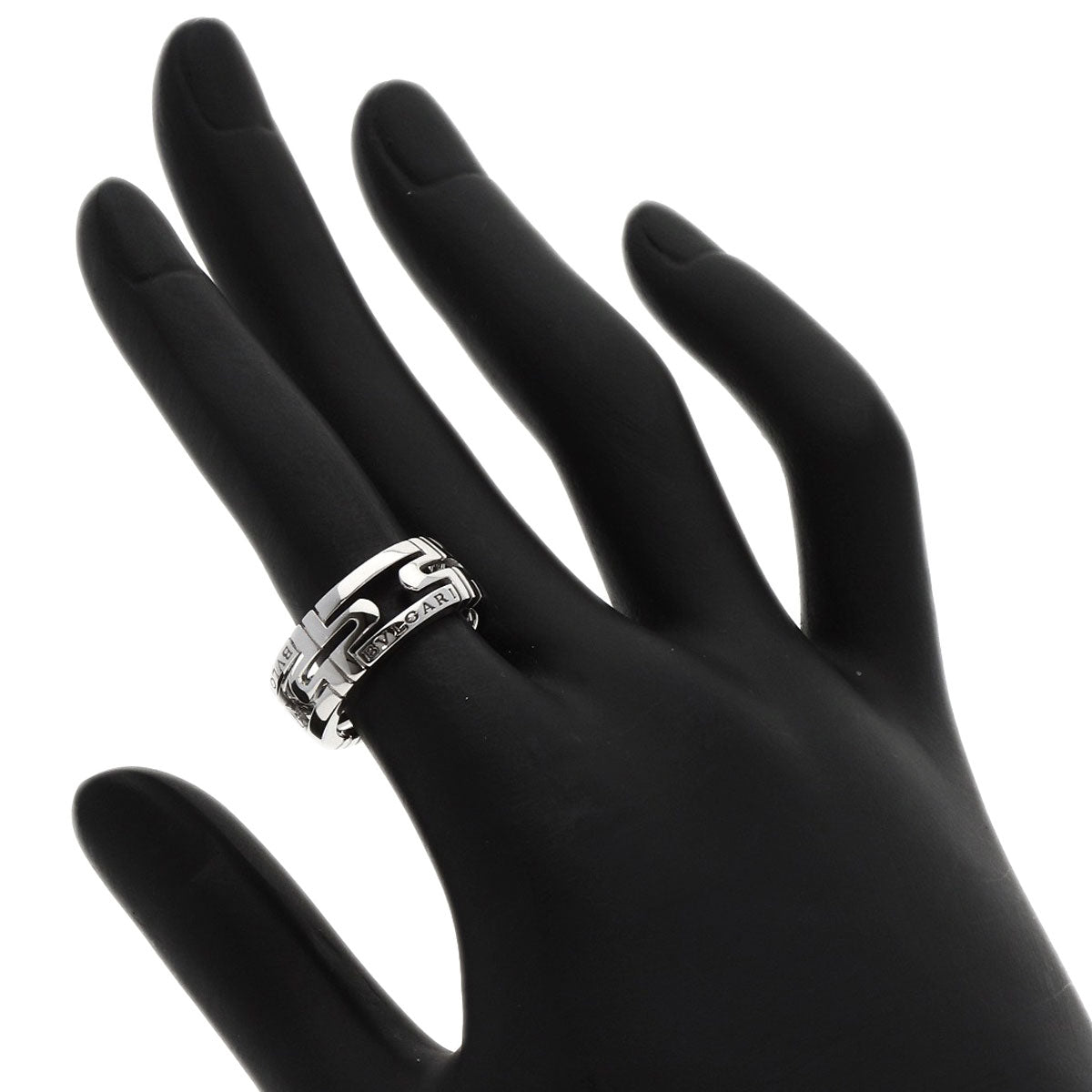BVLGARI   Parentesi Openwork #51 Ring  K18 White Gold Ladies [Used]