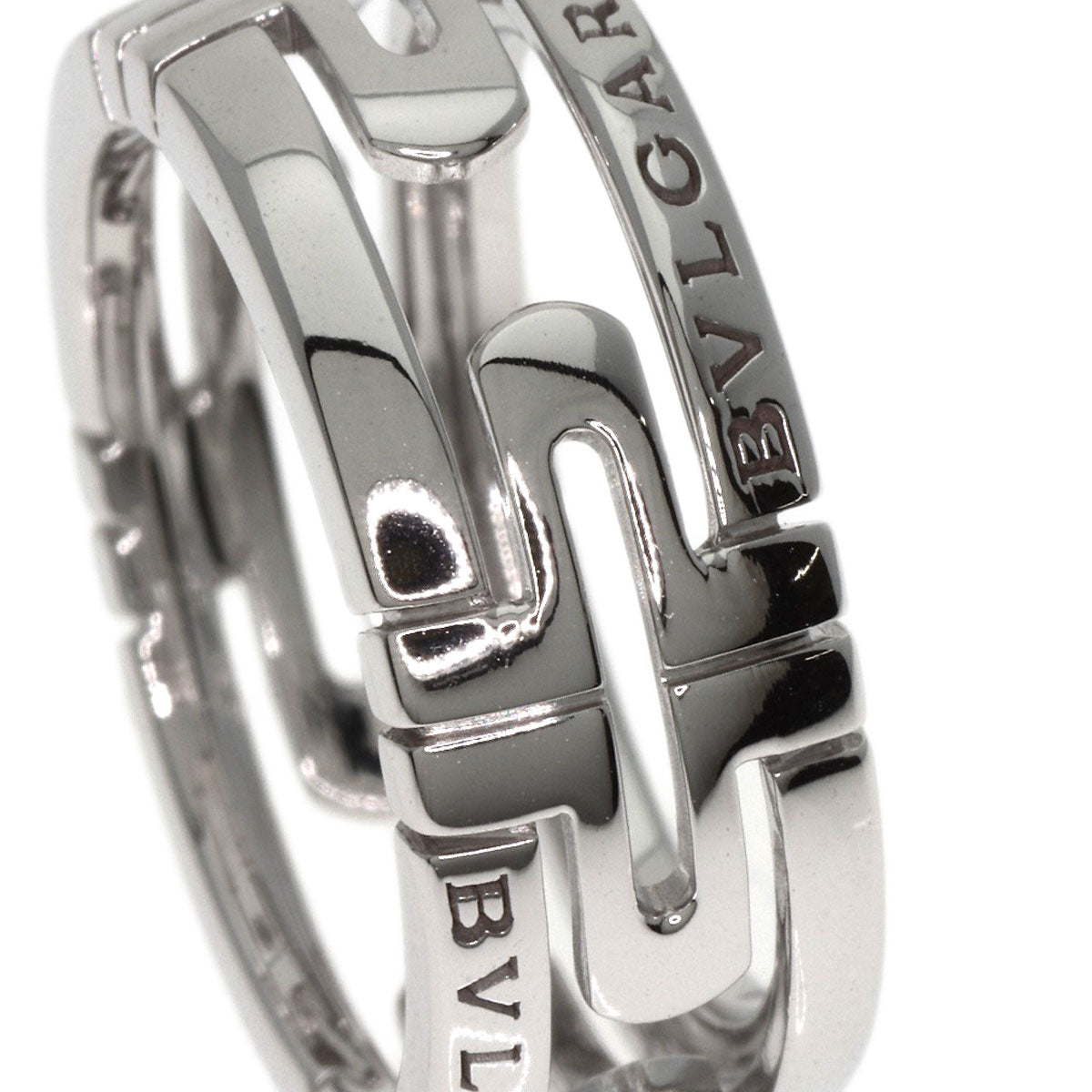 BVLGARI   Parentesi Openwork #51 Ring  K18 White Gold Ladies [Used]
