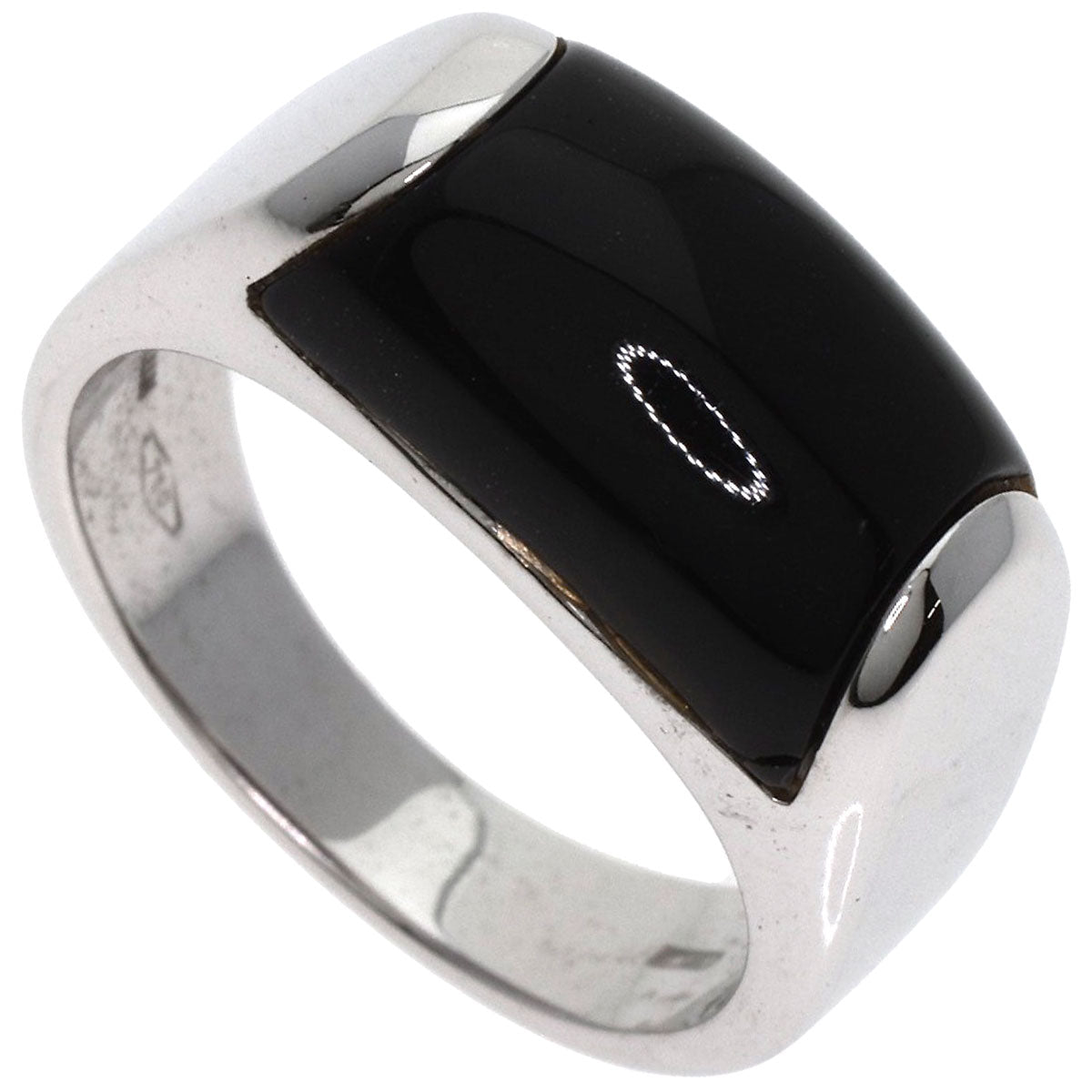 BVLGARI Tronchetto Onyx Ring K18 White Gold Ladies [Used]