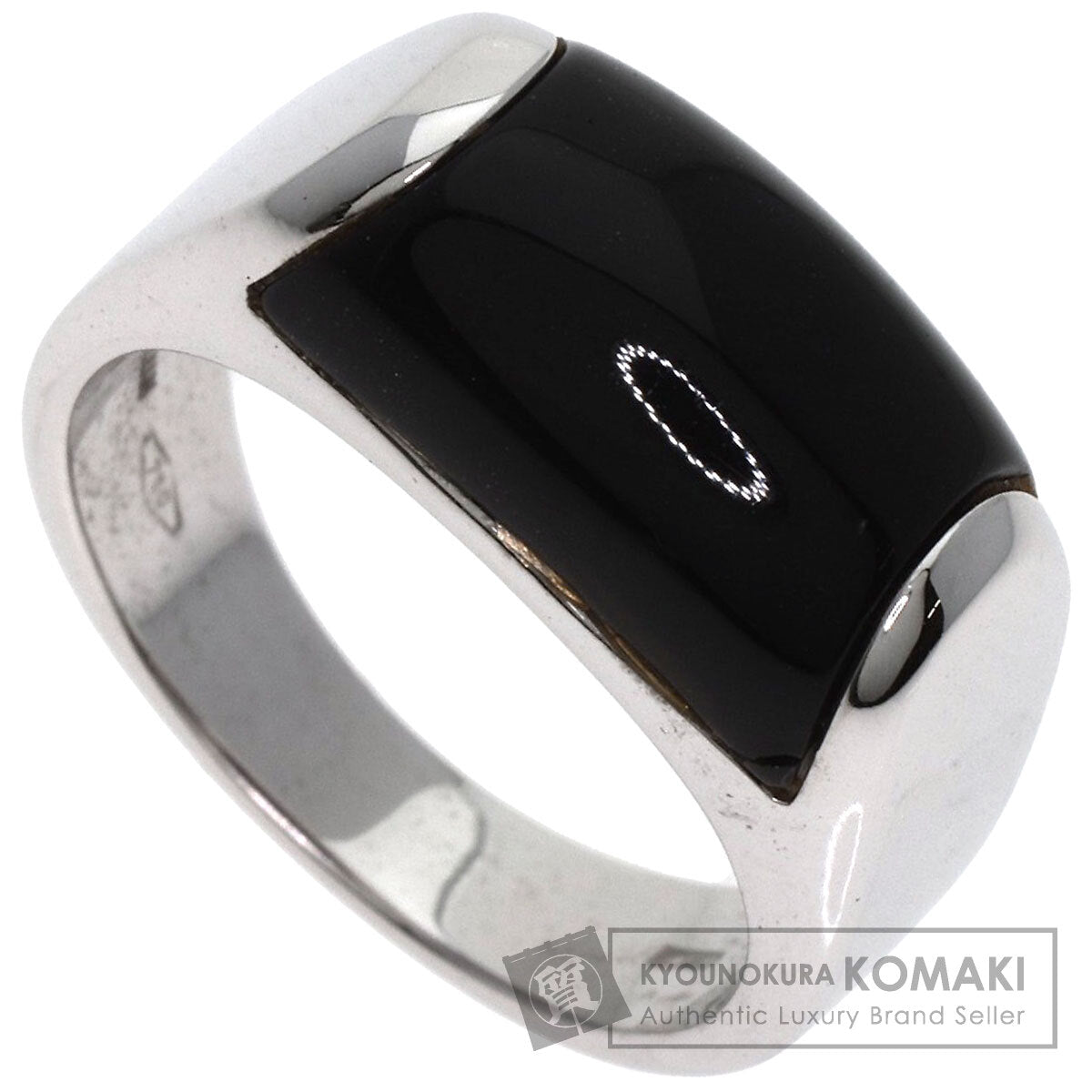 BVLGARI Tronchetto Onyx Ring K18 White Gold Ladies [Used]