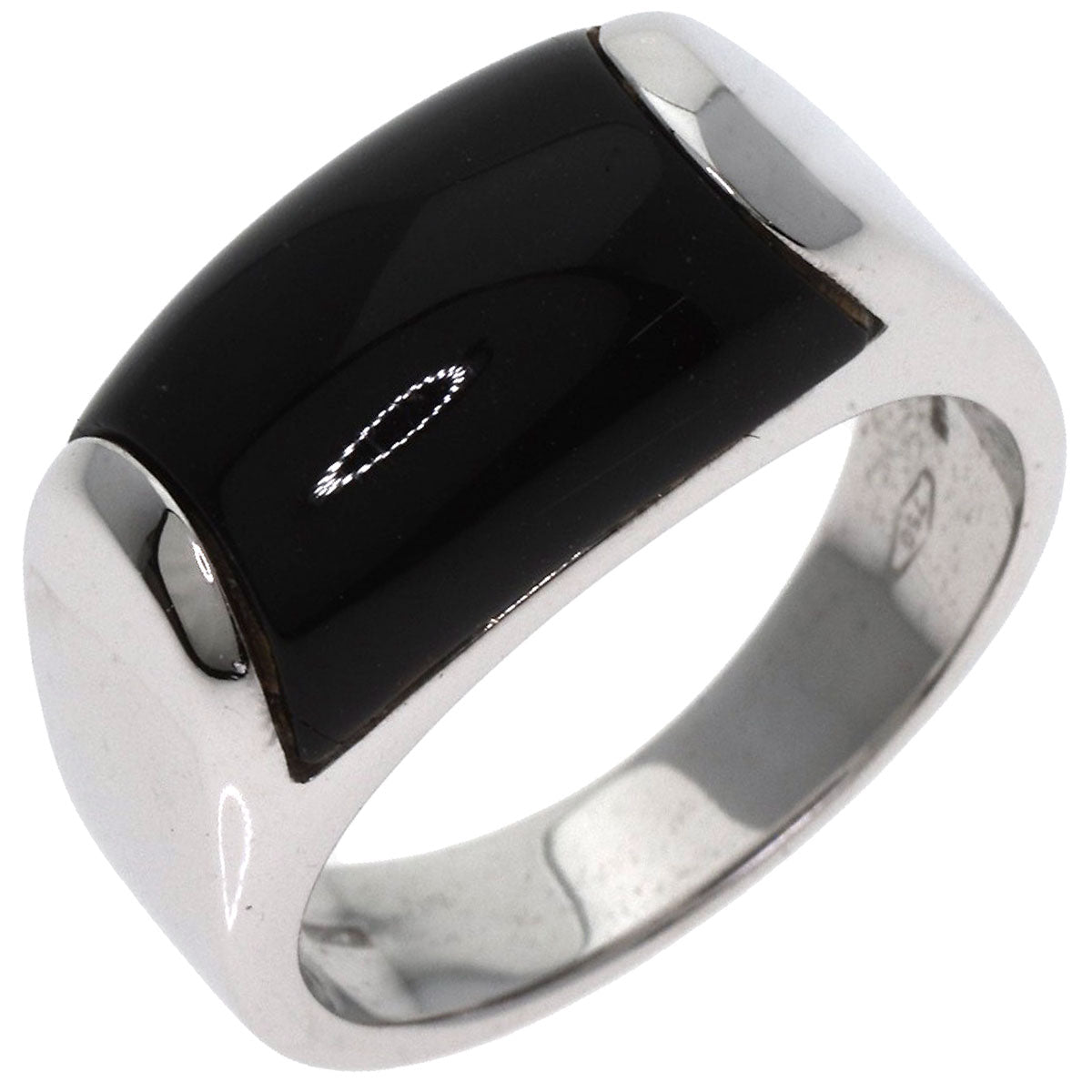 BVLGARI Tronchetto Onyx Ring K18 White Gold Ladies [Used]