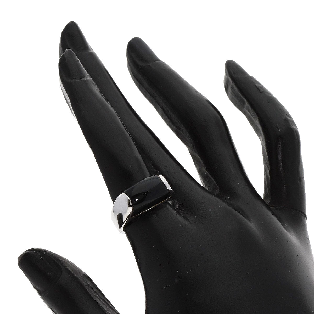 BVLGARI Tronchetto Onyx Ring K18 White Gold Ladies [Used]