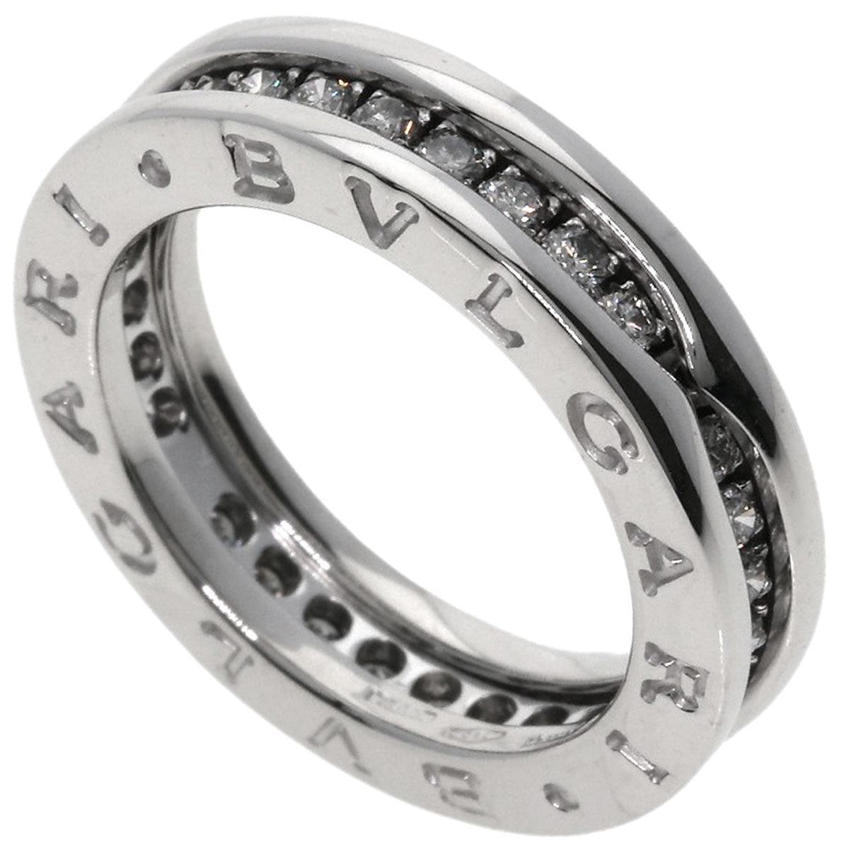 BVLGARI   B.zero1 1 band full eternity Diamond #48 Ring  K18 White Gold Ladies [Used]