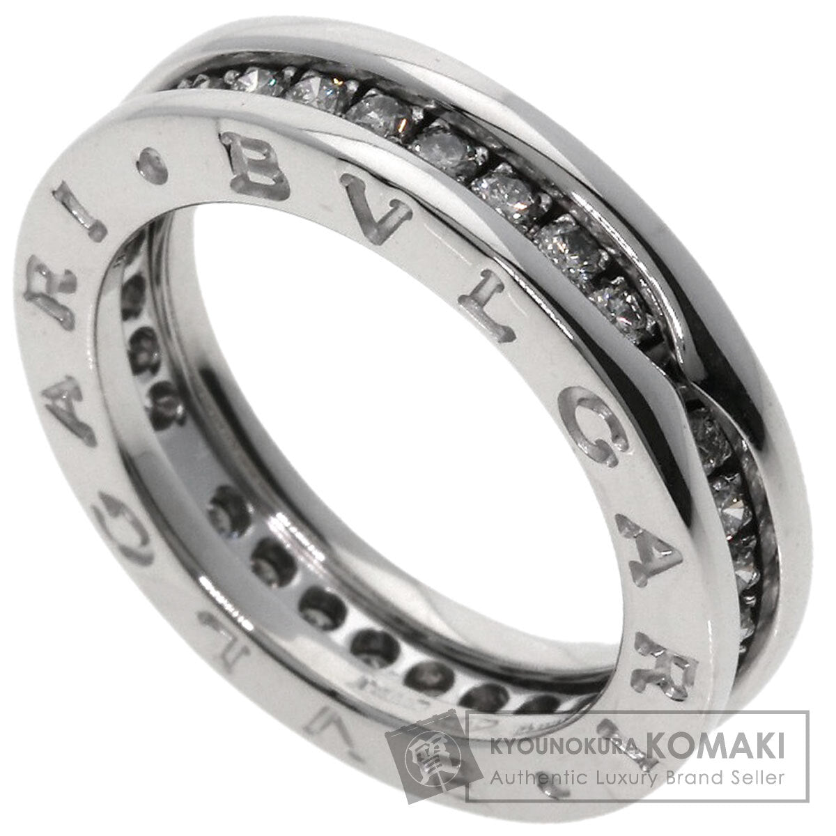 BVLGARI   B.zero1 1 band full eternity Diamond #48 Ring  K18 White Gold Ladies [Used]
