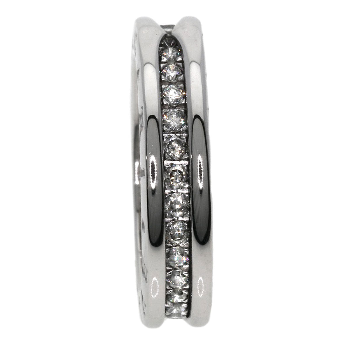 BVLGARI   B.zero1 1 band full eternity Diamond #48 Ring  K18 White Gold Ladies [Used]