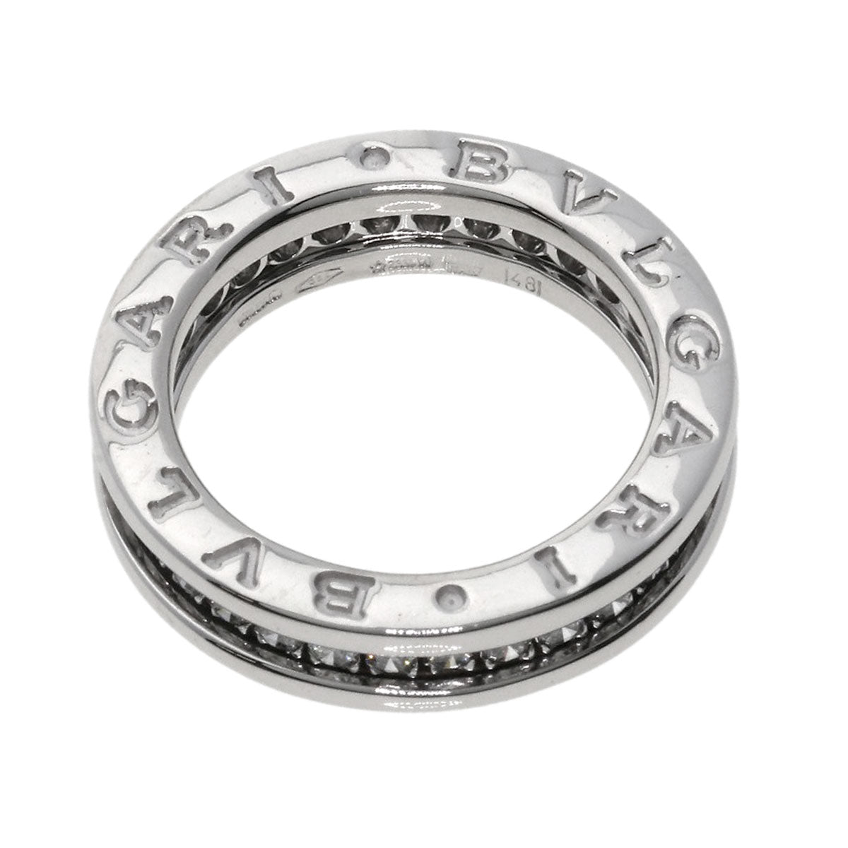 BVLGARI   B.zero1 1 band full eternity Diamond #48 Ring  K18 White Gold Ladies [Used]