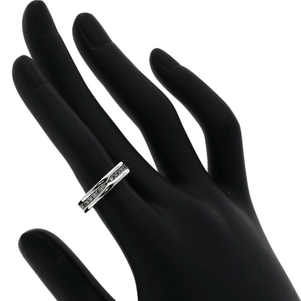 BVLGARI   B.zero1 1 band full eternity Diamond #48 Ring  K18 White Gold Ladies [Used]