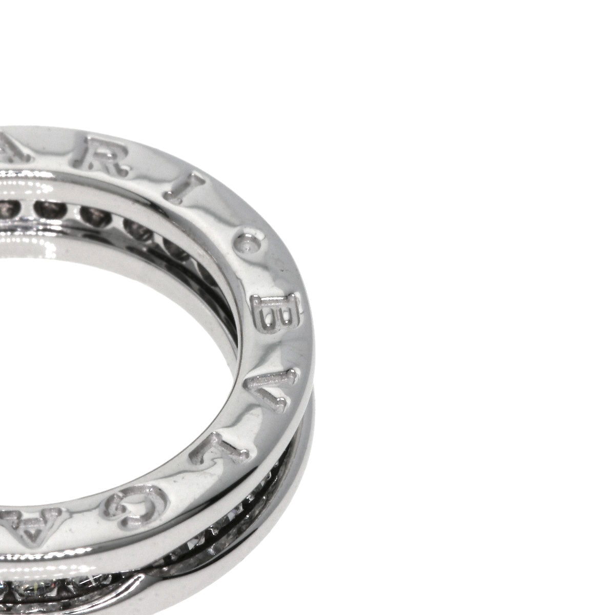 BVLGARI   B.zero1 1 band full eternity Diamond #48 Ring  K18 White Gold Ladies [Used]