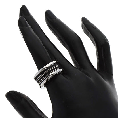 BVLGARI B.zero1 4 band black lacquer #55 Ring K18 White Gold Ladies [Used]