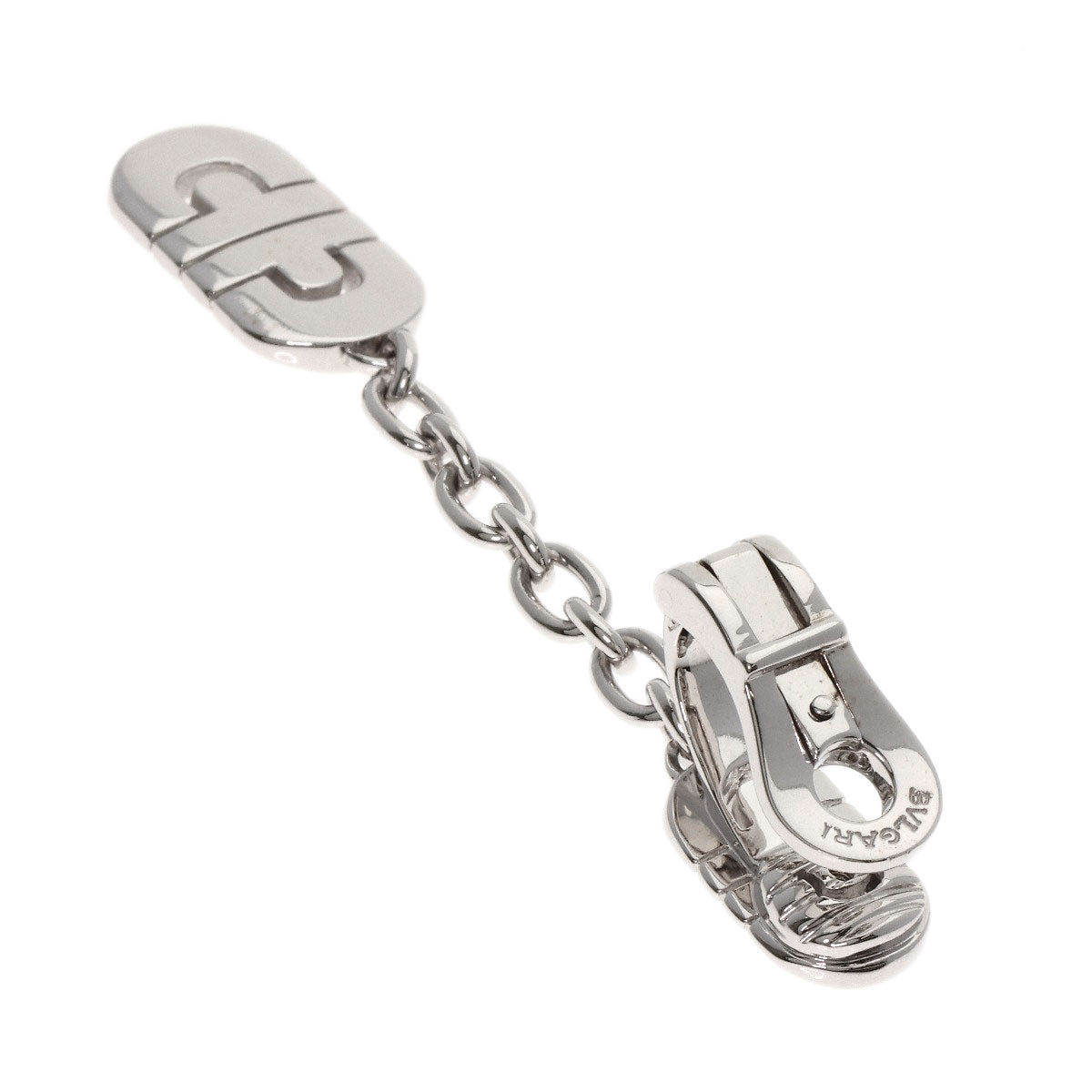 BVLGARI Parentesi Chain Drop One Side Only Earring K18 White Gold Ladies [Used]