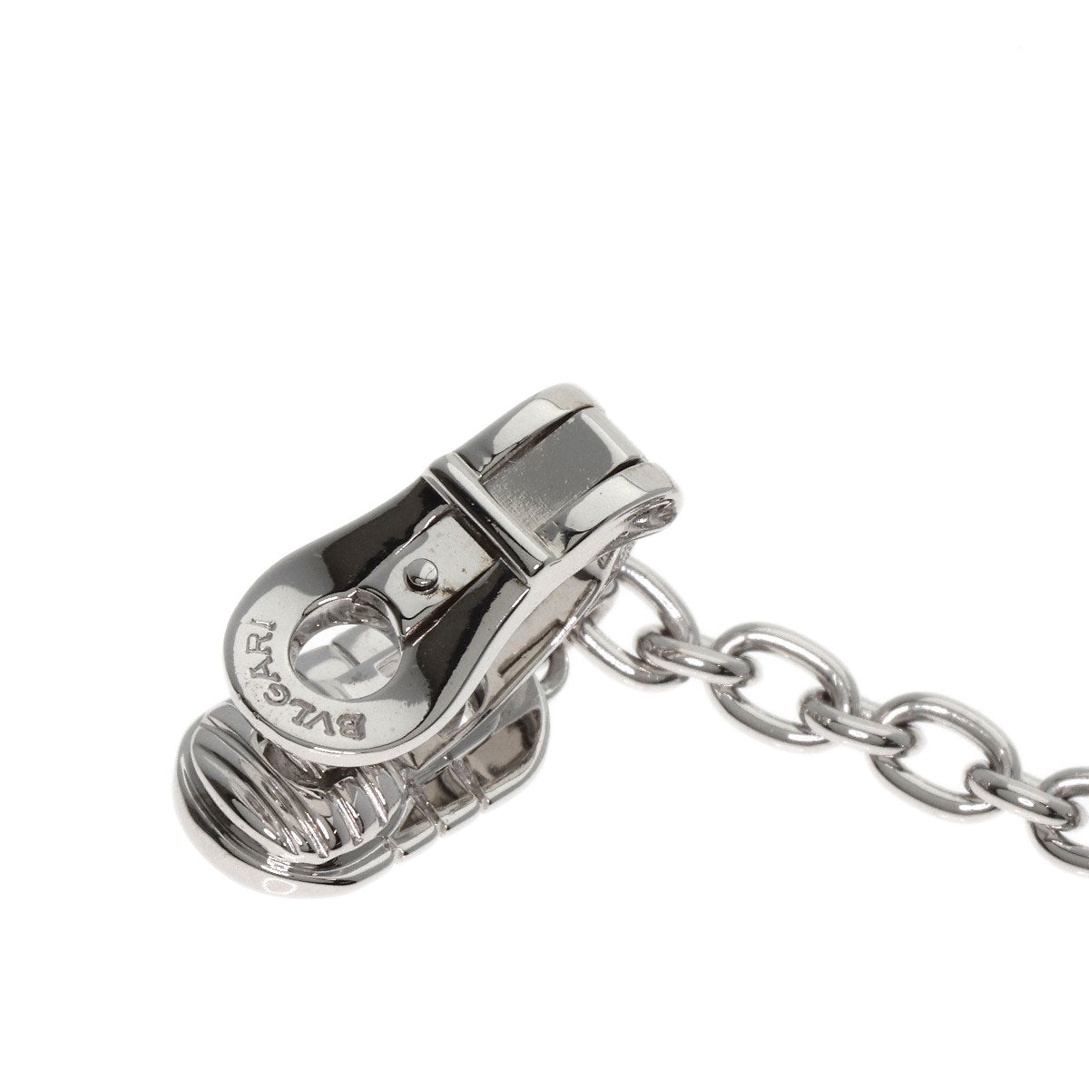 BVLGARI Parentesi Chain Drop One Side Only Earring K18 White Gold Ladies [Used]