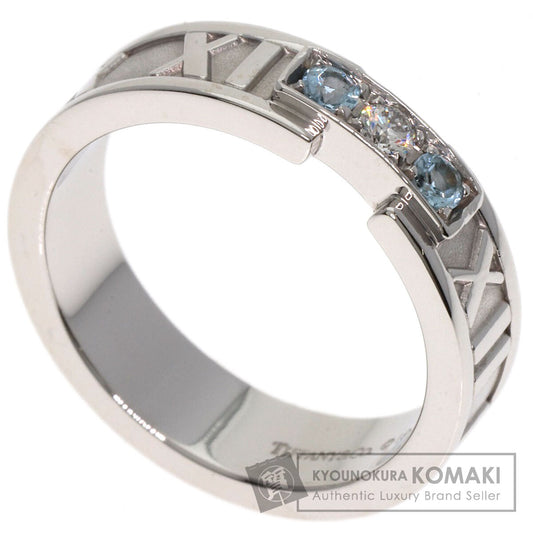 TIFFANY&Co. Atlas Aquamarine Diamond Ring K18 White Gold Ladies [Used]