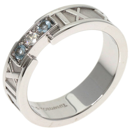 TIFFANY&Co. Atlas Aquamarine Diamond Ring K18 White Gold Ladies [Used]