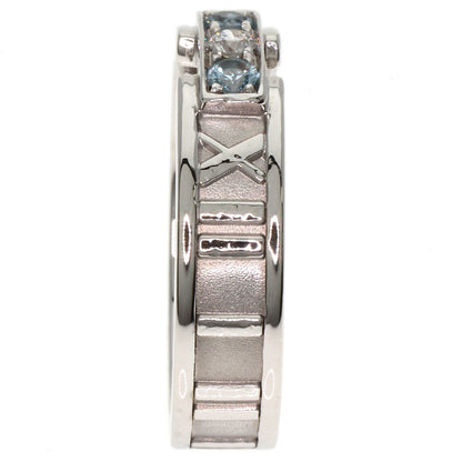 TIFFANY&Co. Atlas Aquamarine Diamond Ring K18 White Gold Ladies [Used]