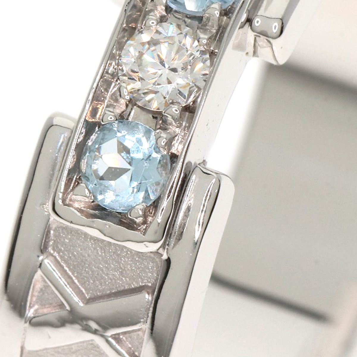 TIFFANY&Co. Atlas Aquamarine Diamond Ring K18 White Gold Ladies [Used]