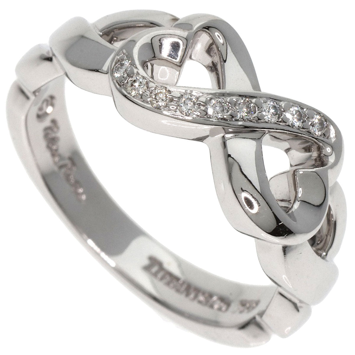 TIFFANY&Co.   Double Loving Heart Diamond Ring  K18 White Gold Ladies [Used]