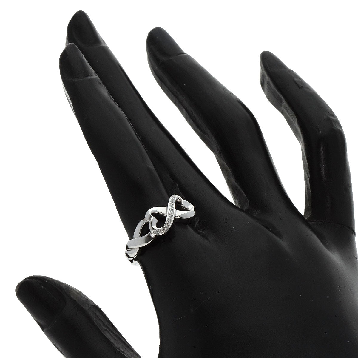 TIFFANY&Co.   Double Loving Heart Diamond Ring  K18 White Gold Ladies [Used]