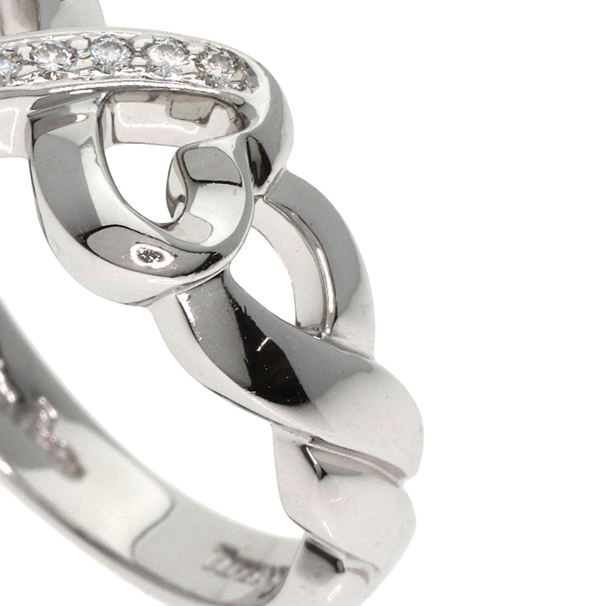 TIFFANY&Co.   Double Loving Heart Diamond Ring  K18 White Gold Ladies [Used]