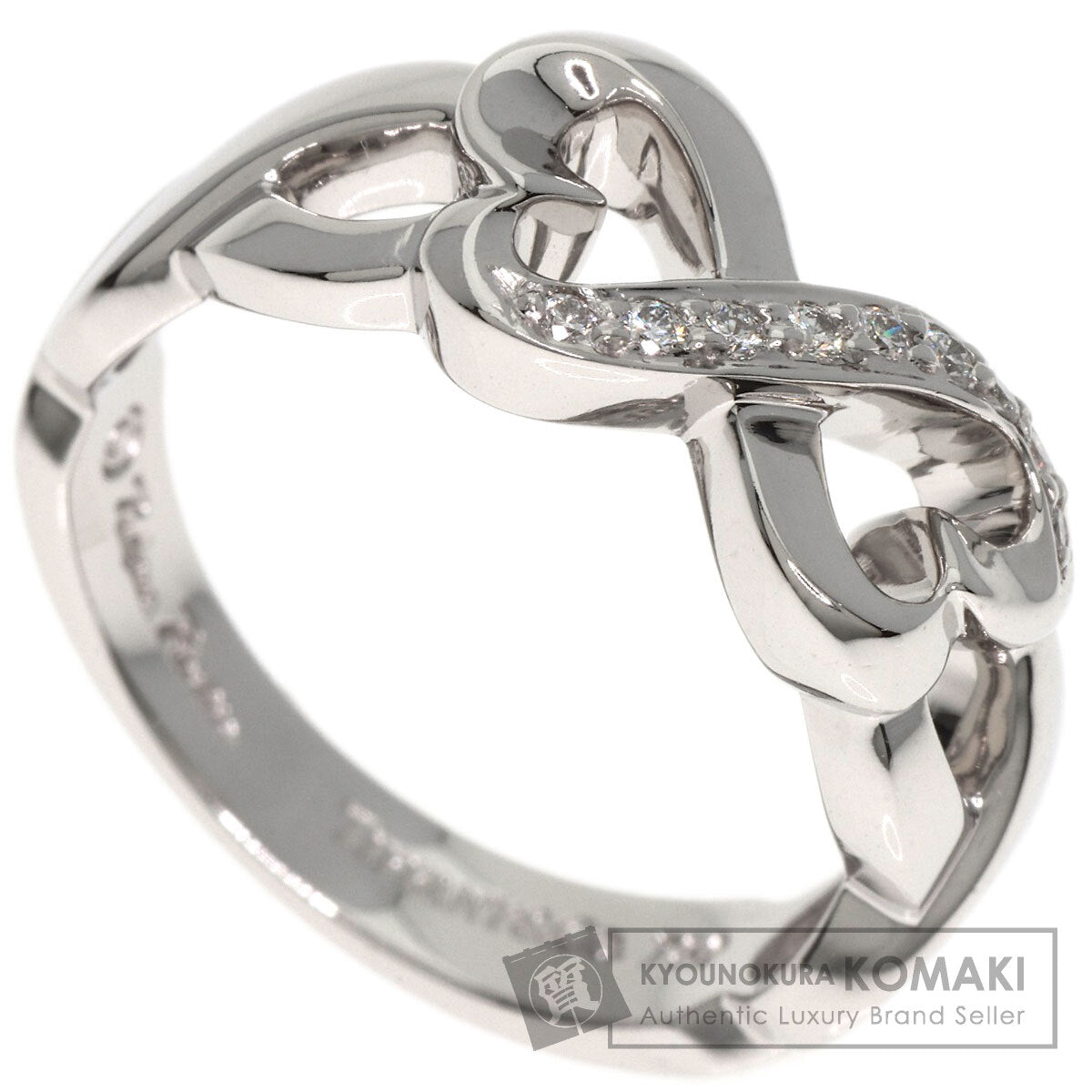 TIFFANY&Co. Double Loving Heart Diamond Ring K18 White Gold Ladies [Used]
