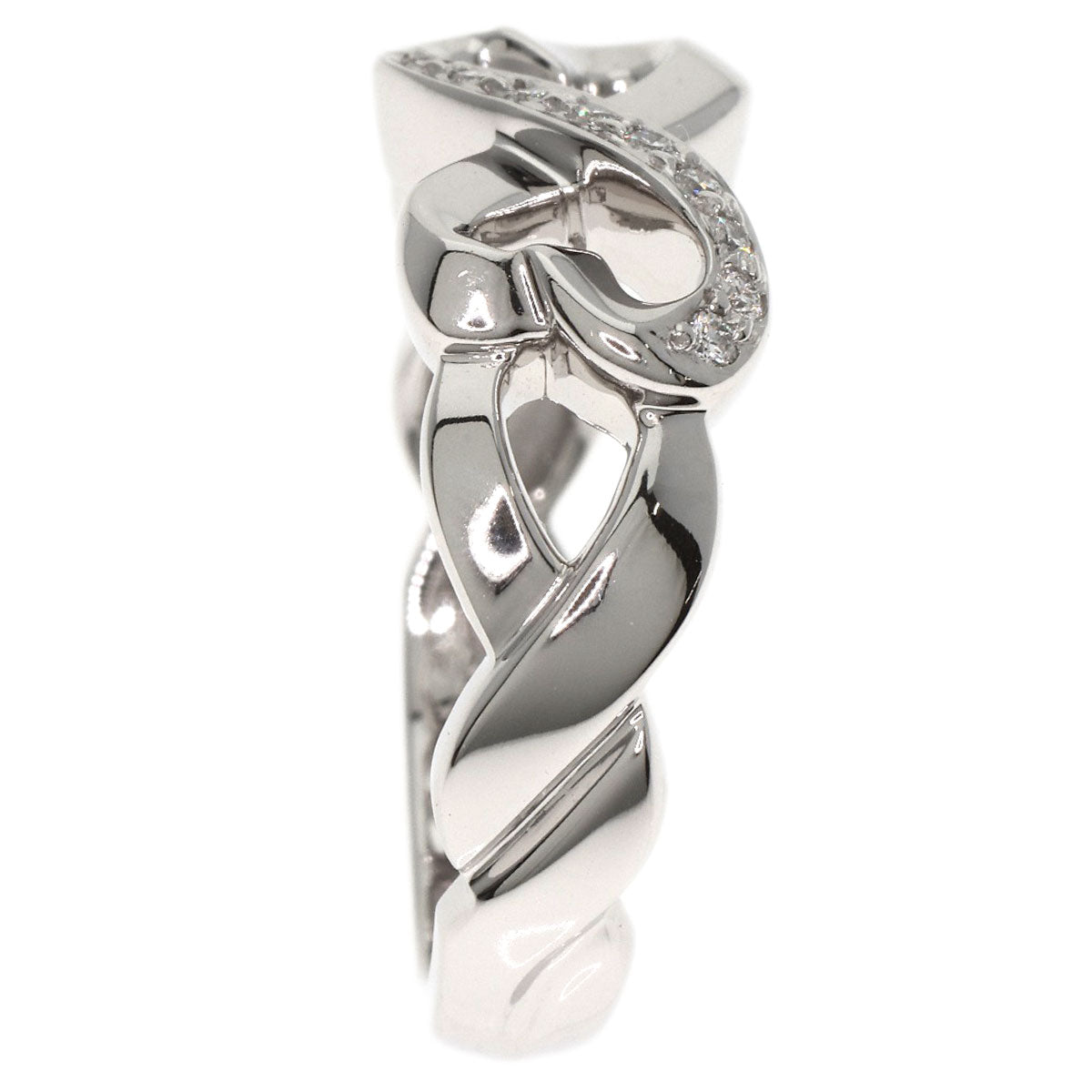 TIFFANY&Co. Double Loving Heart Diamond Ring K18 White Gold Ladies [Used]