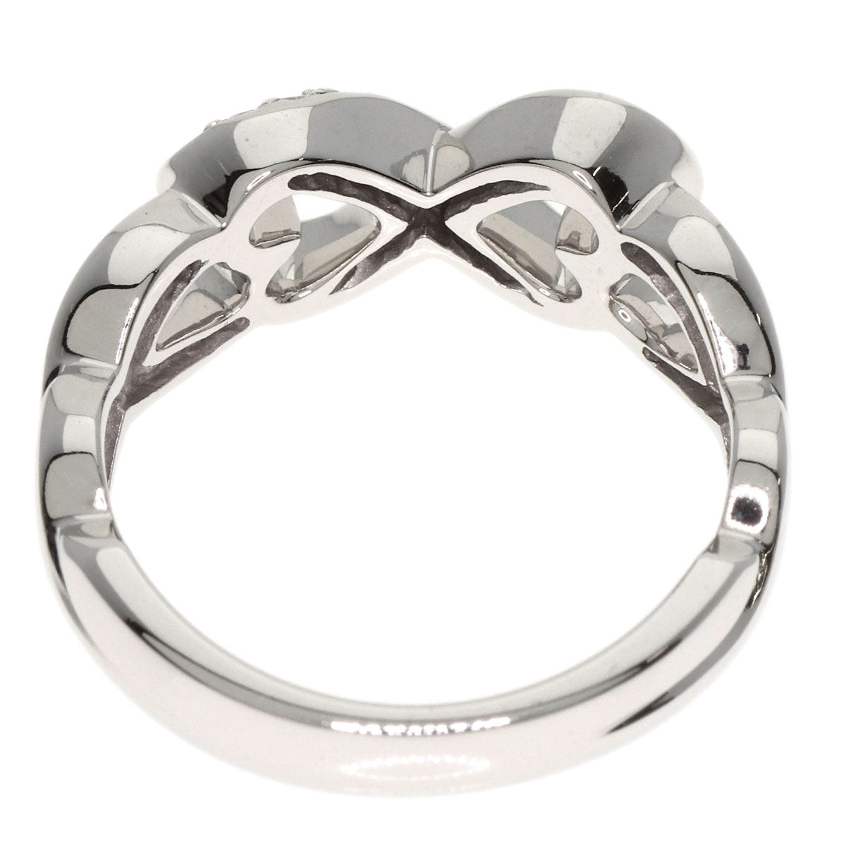 TIFFANY&Co. Double Loving Heart Diamond Ring K18 White Gold Ladies [Used]