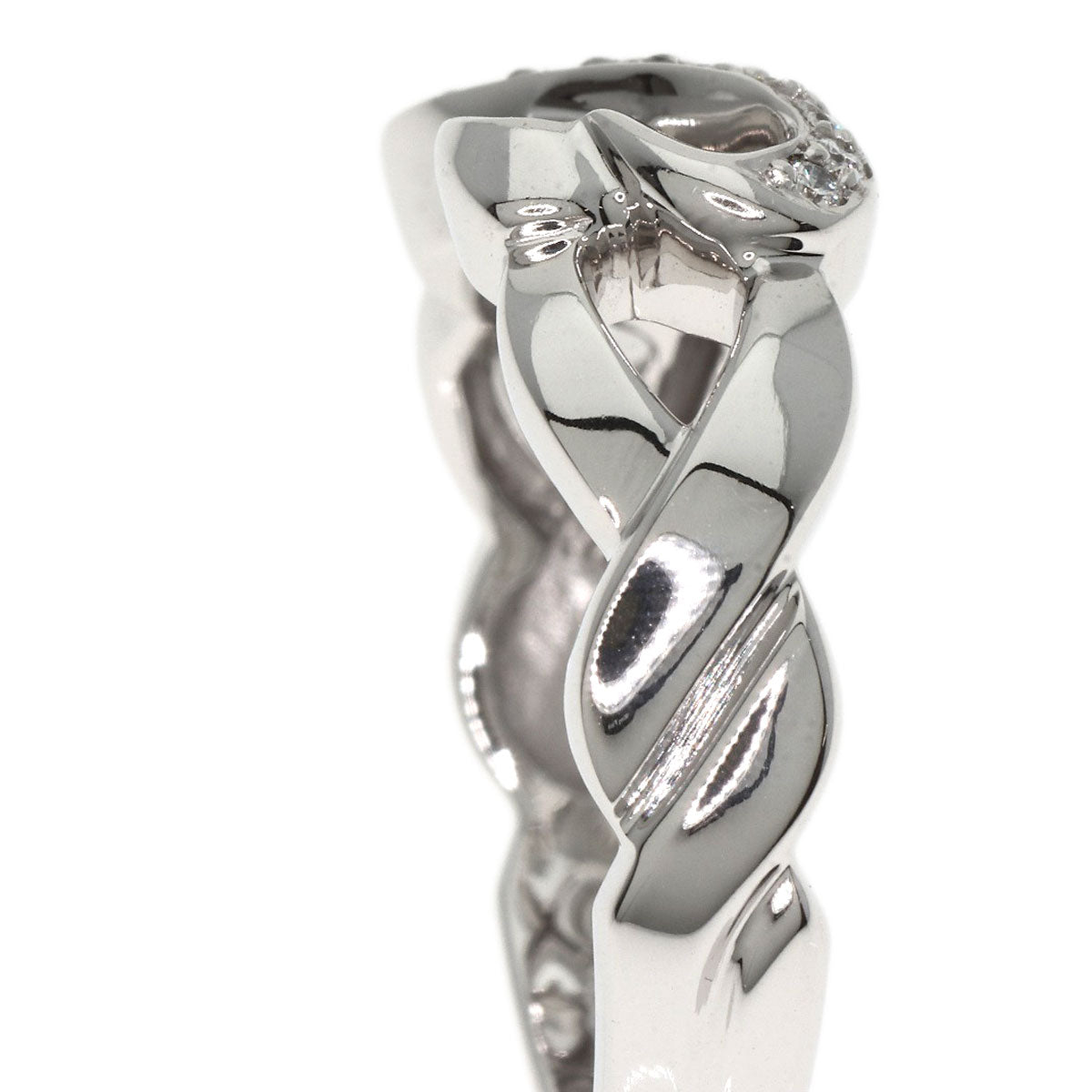 TIFFANY&Co. Double Loving Heart Diamond Ring K18 White Gold Ladies [Used]
