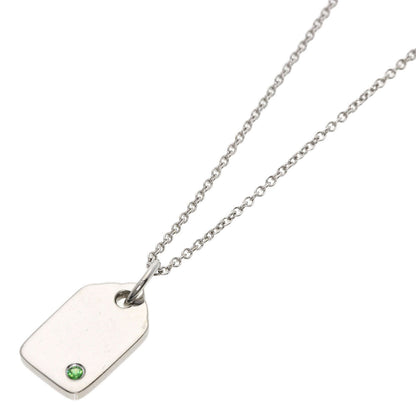 TIFFANY&Co. Tags Tsavorite Necklace K18 White Gold Ladies [Used]