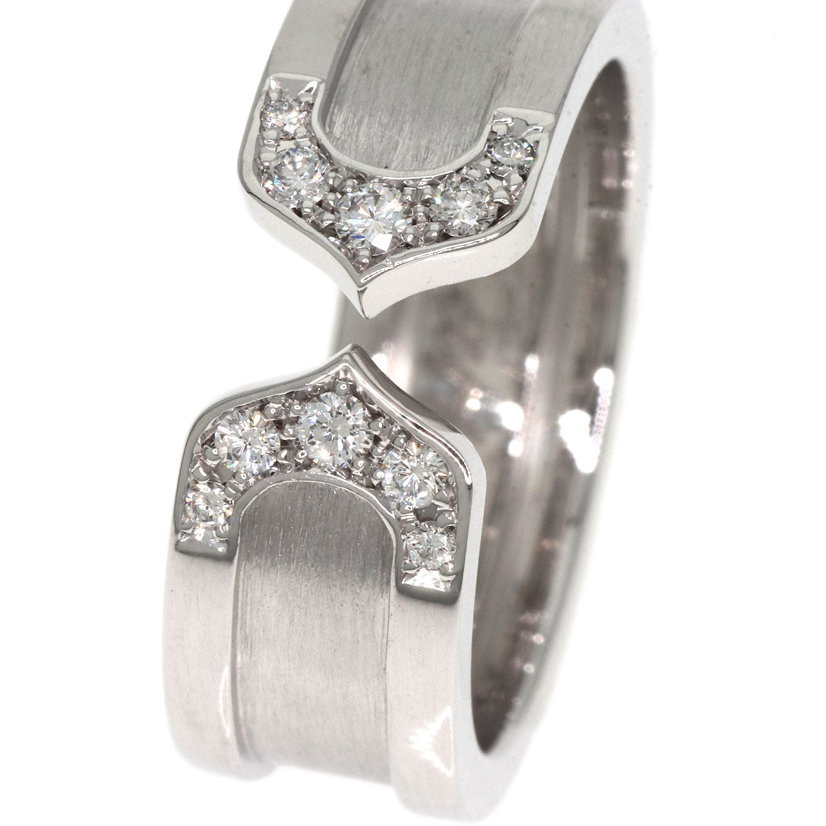 CARTIER C2 Diamond SM #47 Ring K18 White Gold Ladies [Used]