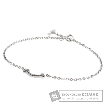 TIFFANY&Co. T Smile Mini Diamond Bracelet K18 White Gold Ladies [Used]