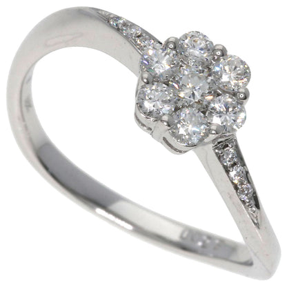 Ponte Vecchio Flower motif Ring K18 White Gold Ladies [Used]