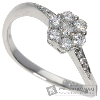 Ponte Vecchio Flower motif Ring K18 White Gold Ladies [Used]