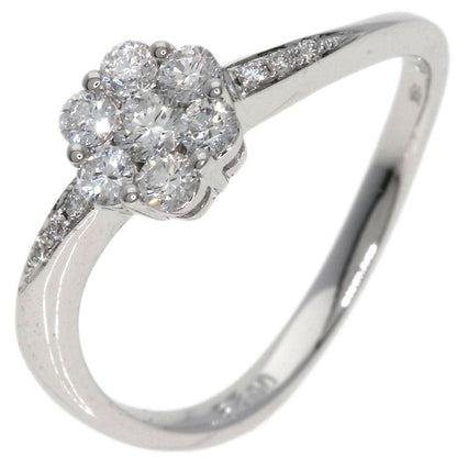 Ponte Vecchio Flower motif Ring K18 White Gold Ladies [Used]