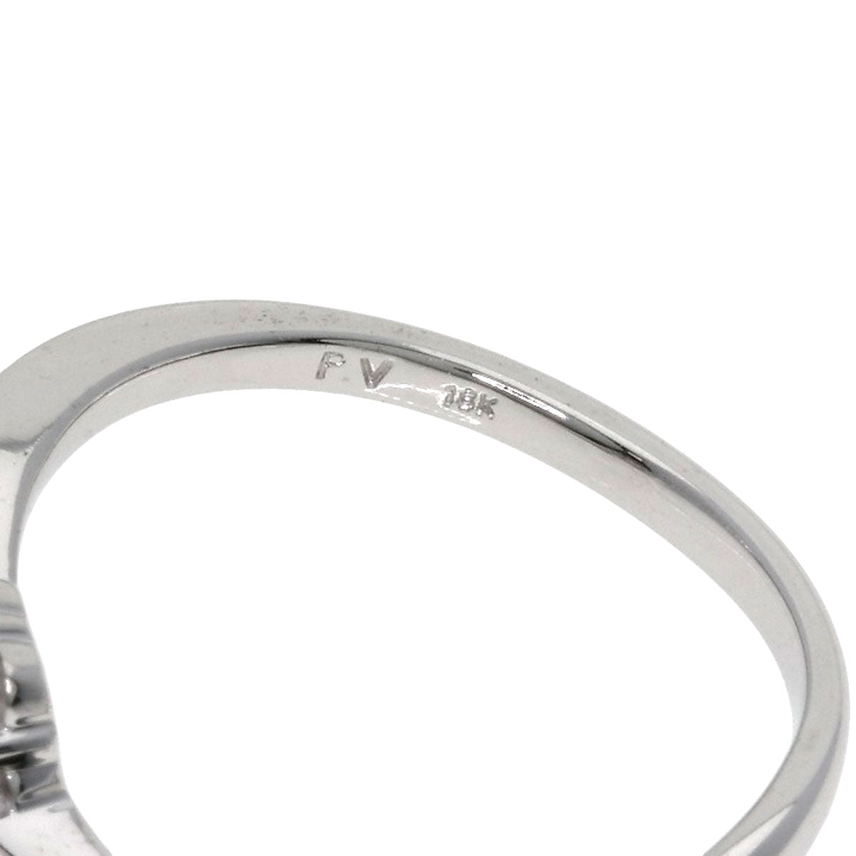 Ponte Vecchio Flower motif Ring K18 White Gold Ladies [Used]