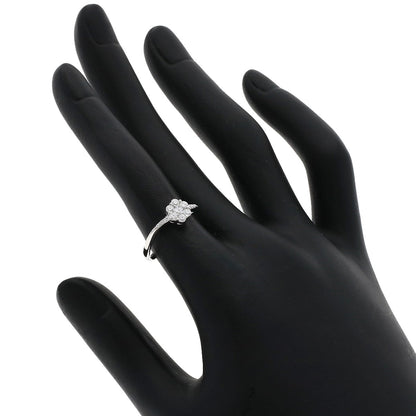 Ponte Vecchio Flower motif Ring K18 White Gold Ladies [Used]