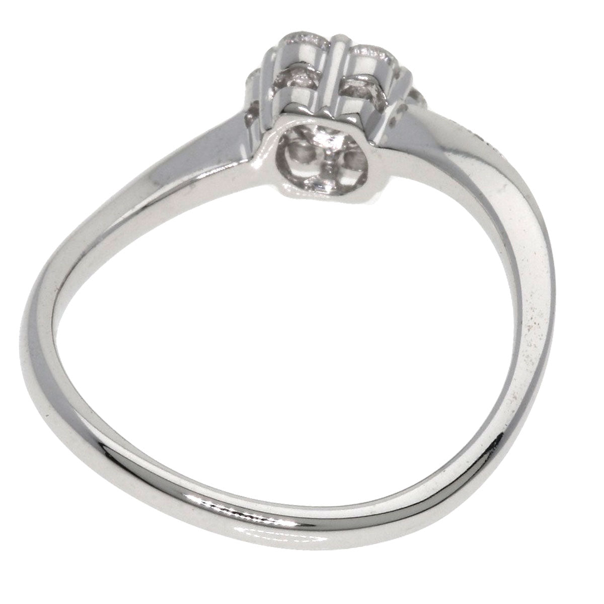 Ponte Vecchio Flower motif Ring K18 White Gold Ladies [Used]