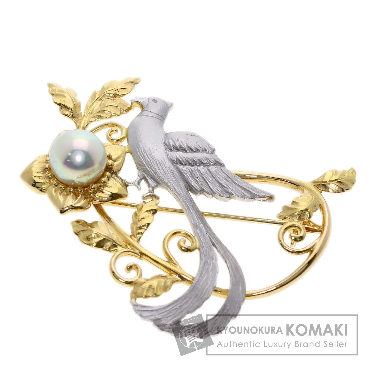 TASAKI Pearl Pearl Bird Motif Brooch K18 Yellow Gold PT900Ladies [Used]