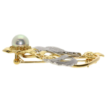TASAKI Pearl Pearl Bird Motif Brooch K18 Yellow Gold PT900Ladies [Used]