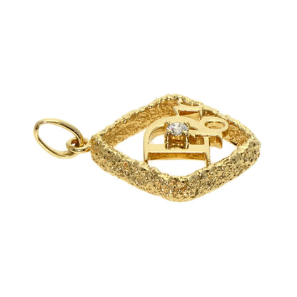 Dior   Pendant top Logo 1P Diamond K18 Yellow Gold Ladies