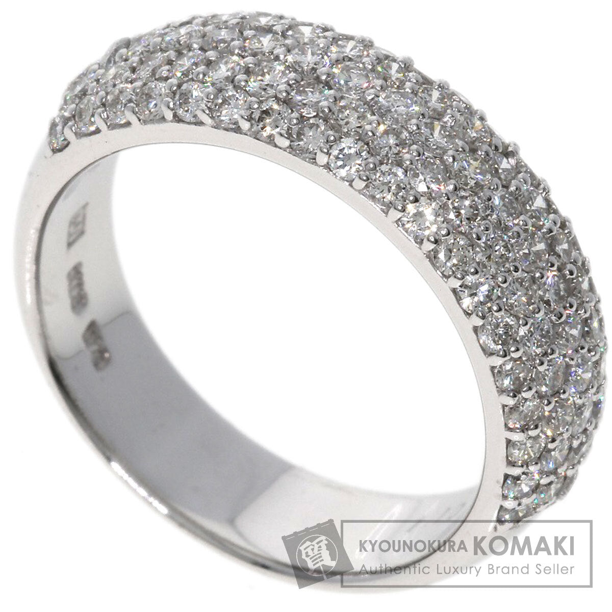 Ponte Vecchio Pave Diamond Ring K18 White Gold Ladies [Used]