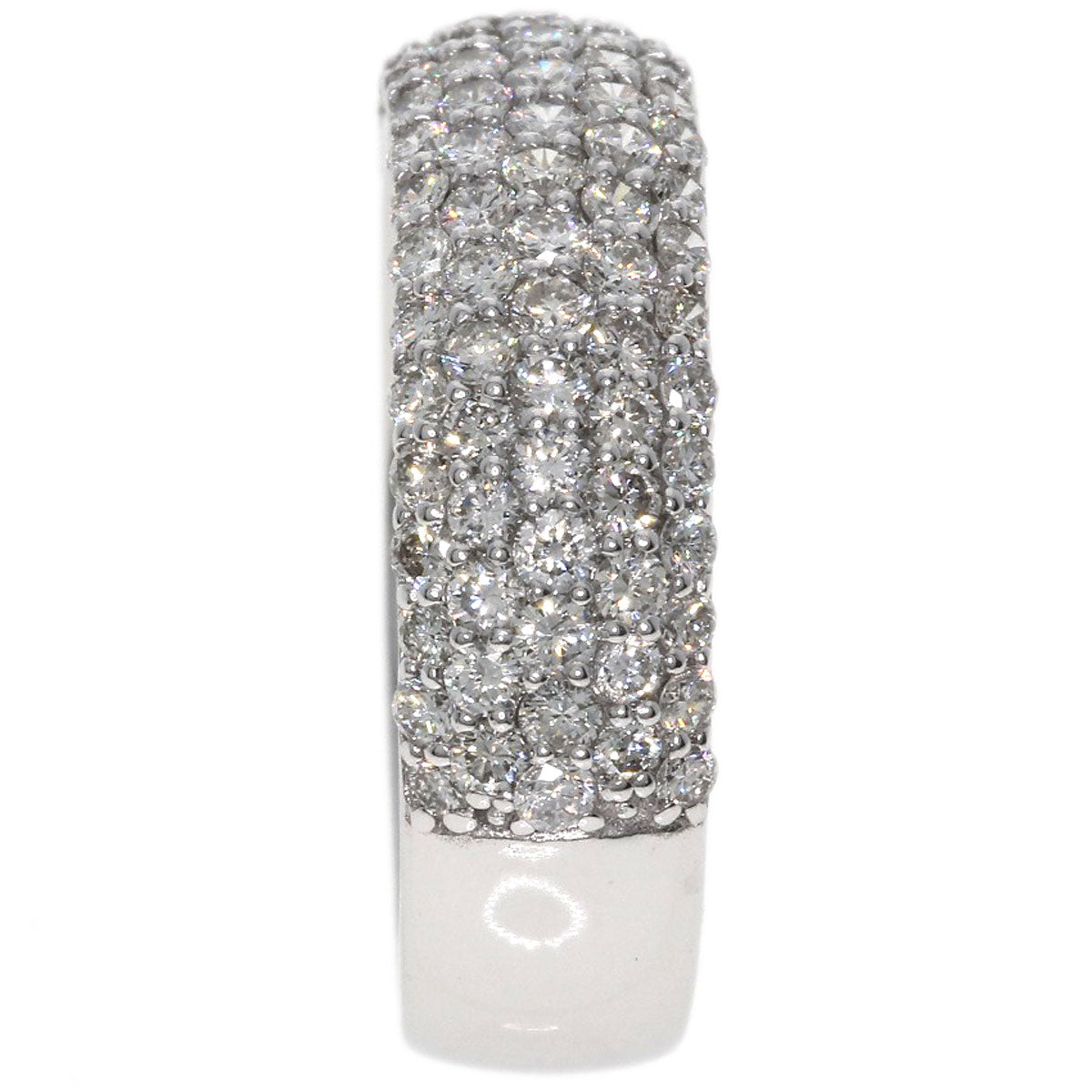 Ponte Vecchio Pave Diamond Ring K18 White Gold Ladies [Used]