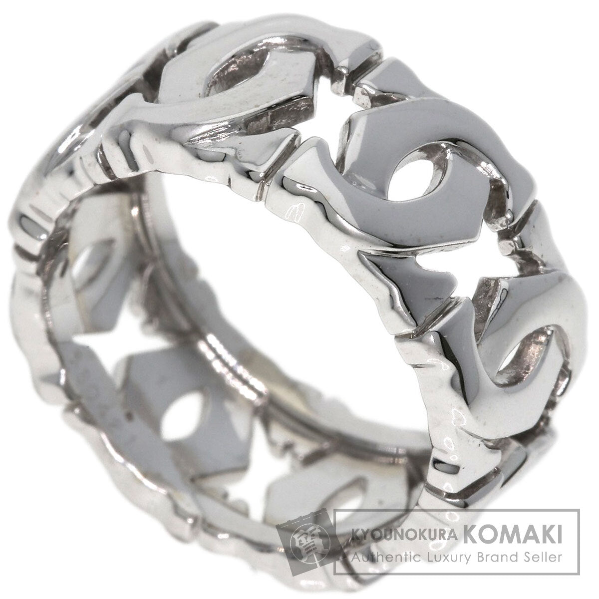 CARTIER Entrelaces #47 Ring K18 White Gold Ladies [Used]