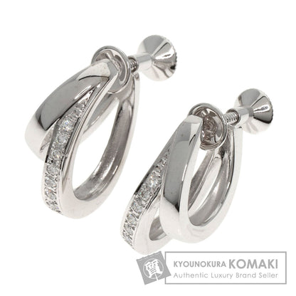 MIKIMOTO Double Hoop Diamond Earring K18 White Gold Ladies [Used]