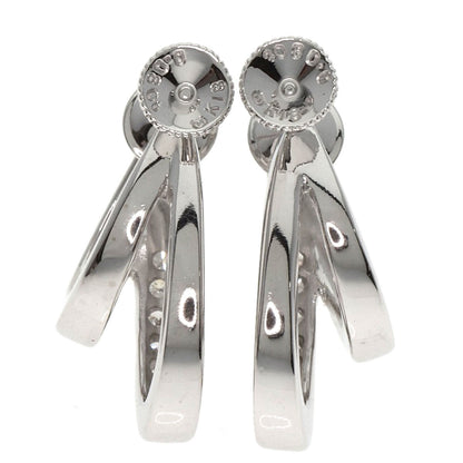 MIKIMOTO Double Hoop Diamond Earring K18 White Gold Ladies [Used]